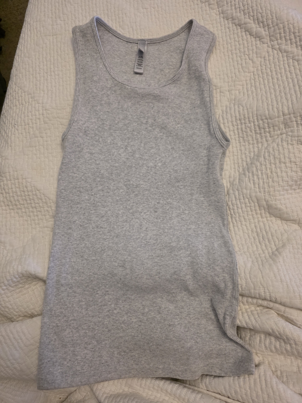 SKIMS Light Gray Ribbed Scoop Neck Tank